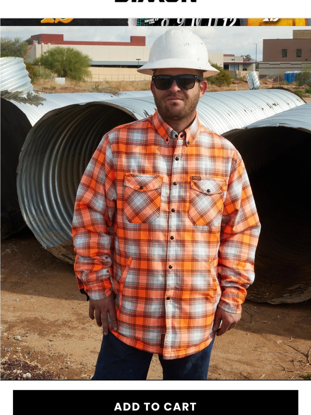 DIXXON Orange and White Plaid Work Jacket